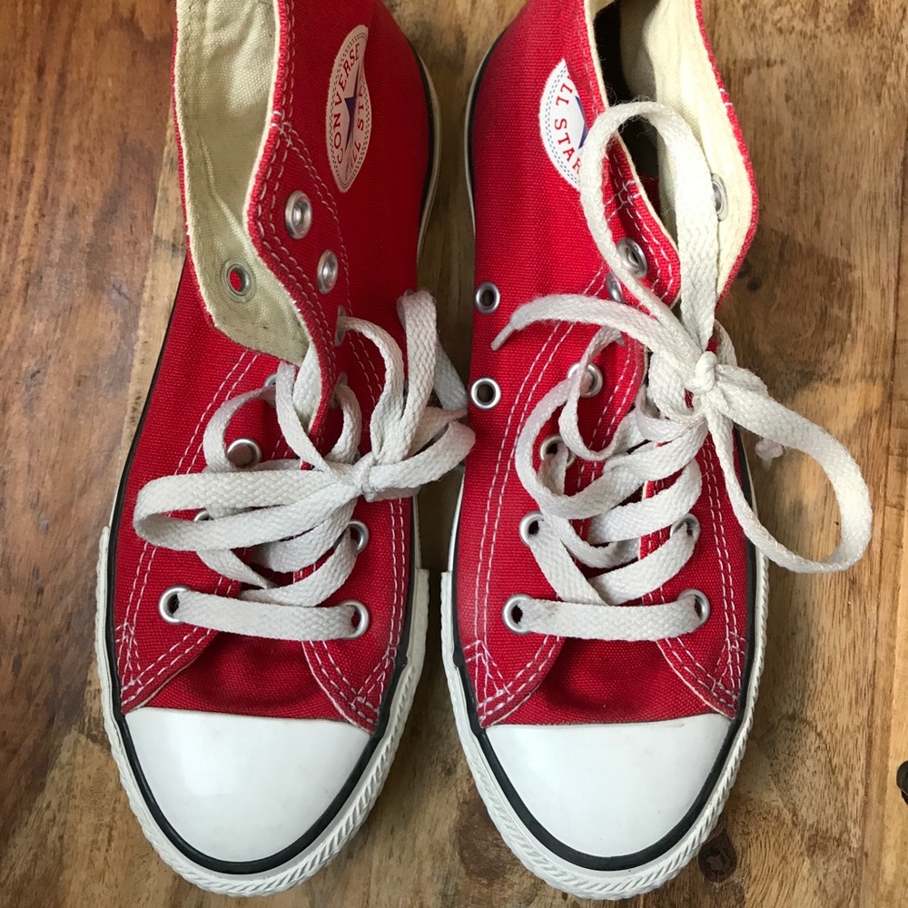 Red high top converse